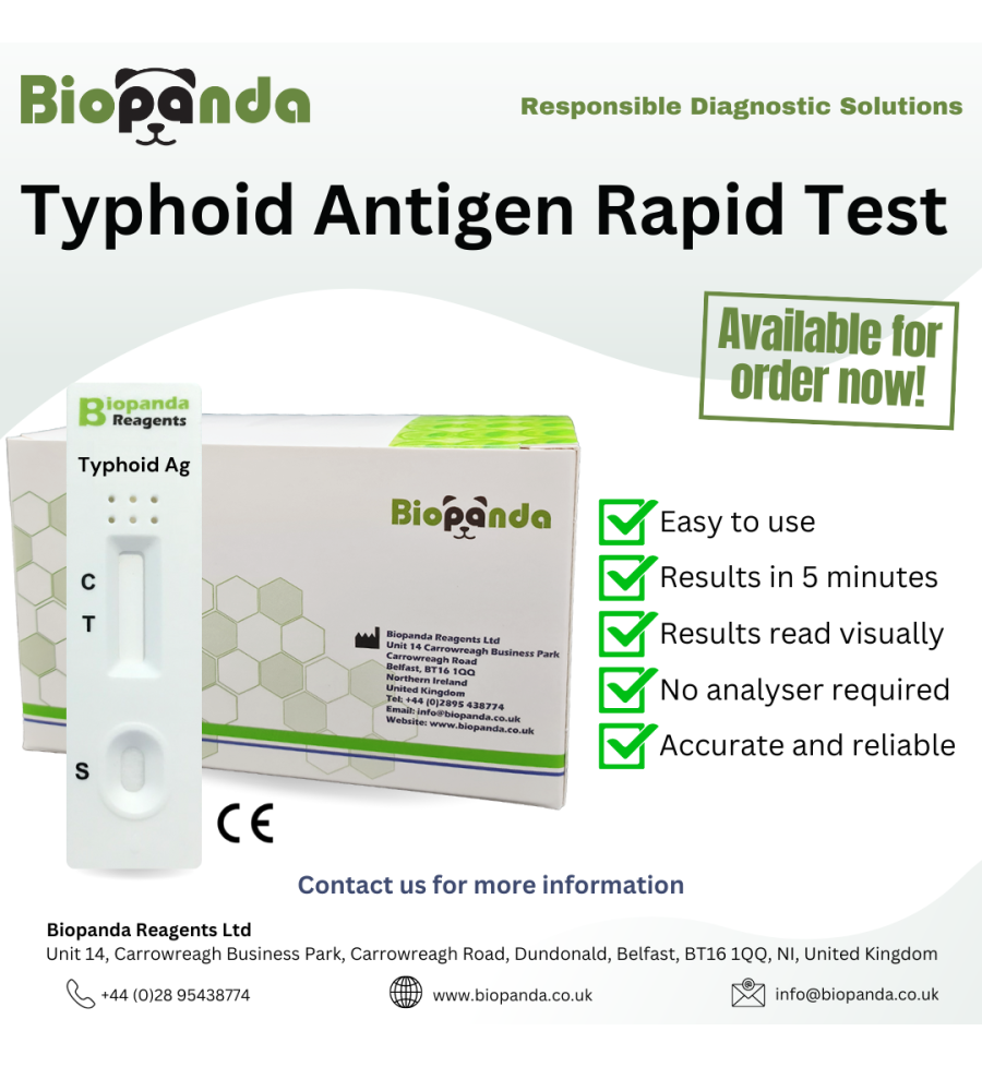 Typhoid Antigen Schnelltest-Kassette (Salmonella typhi) - 10 Stk.