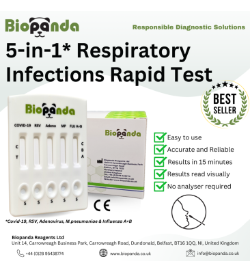 COVID-19/Influenza A+B/RSV/Adenovirus/M. pneumoniae Ag Combo Rapid Test - 10 Stk.