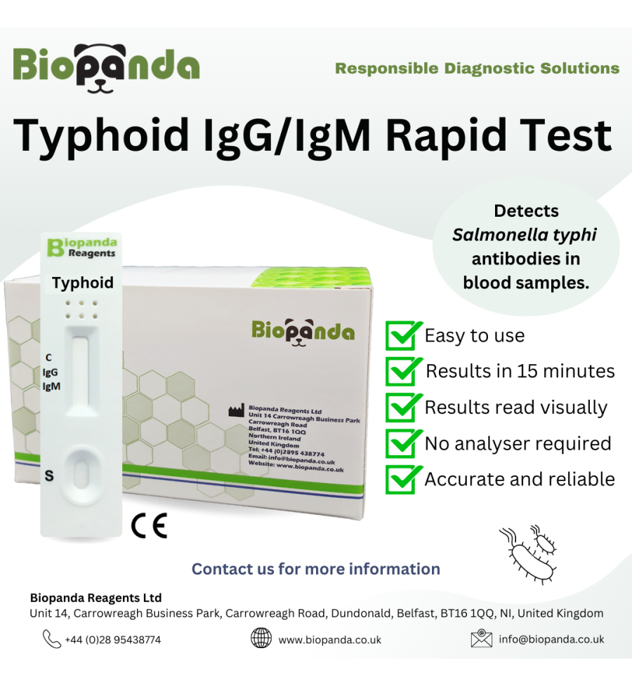 Typhoid IgG/IgM Schnelltest-Kassette WB/S/P - 20 Stk.